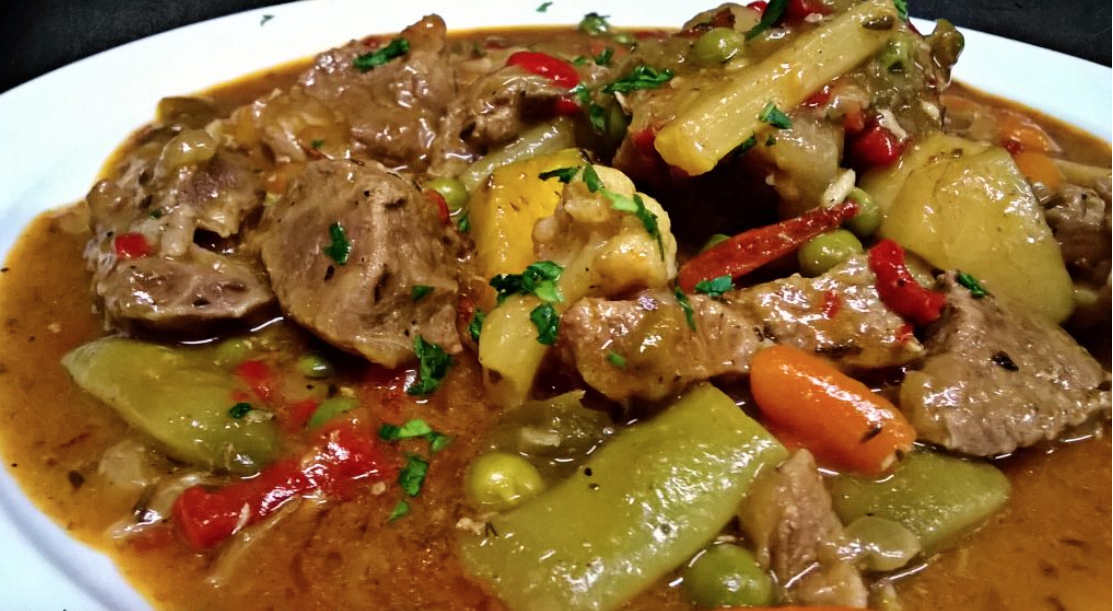 Magra de cerdo a la jardinera.