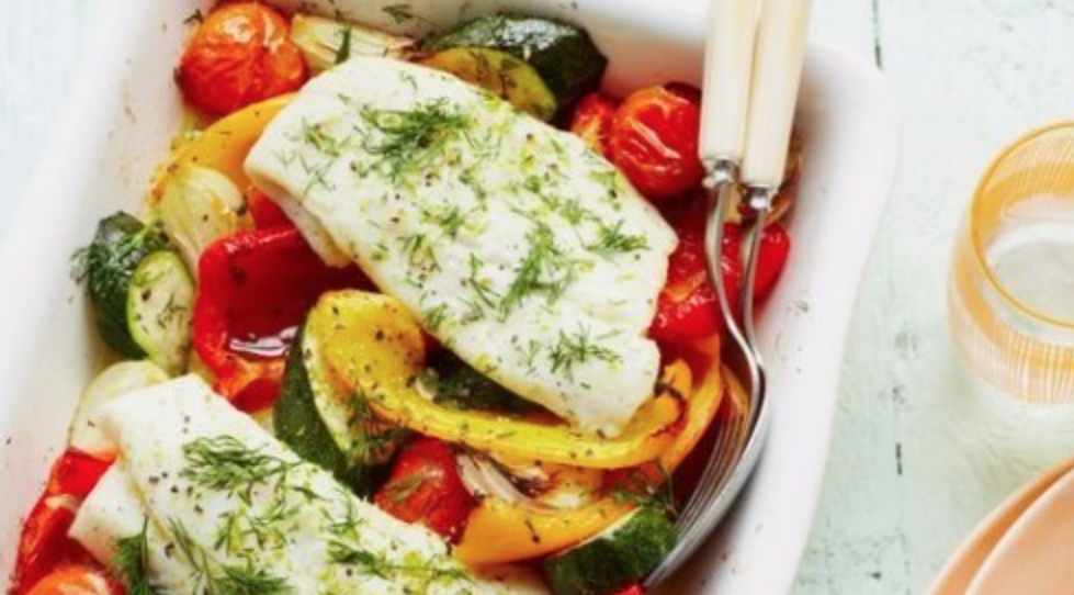 bacalao con verduras al horno