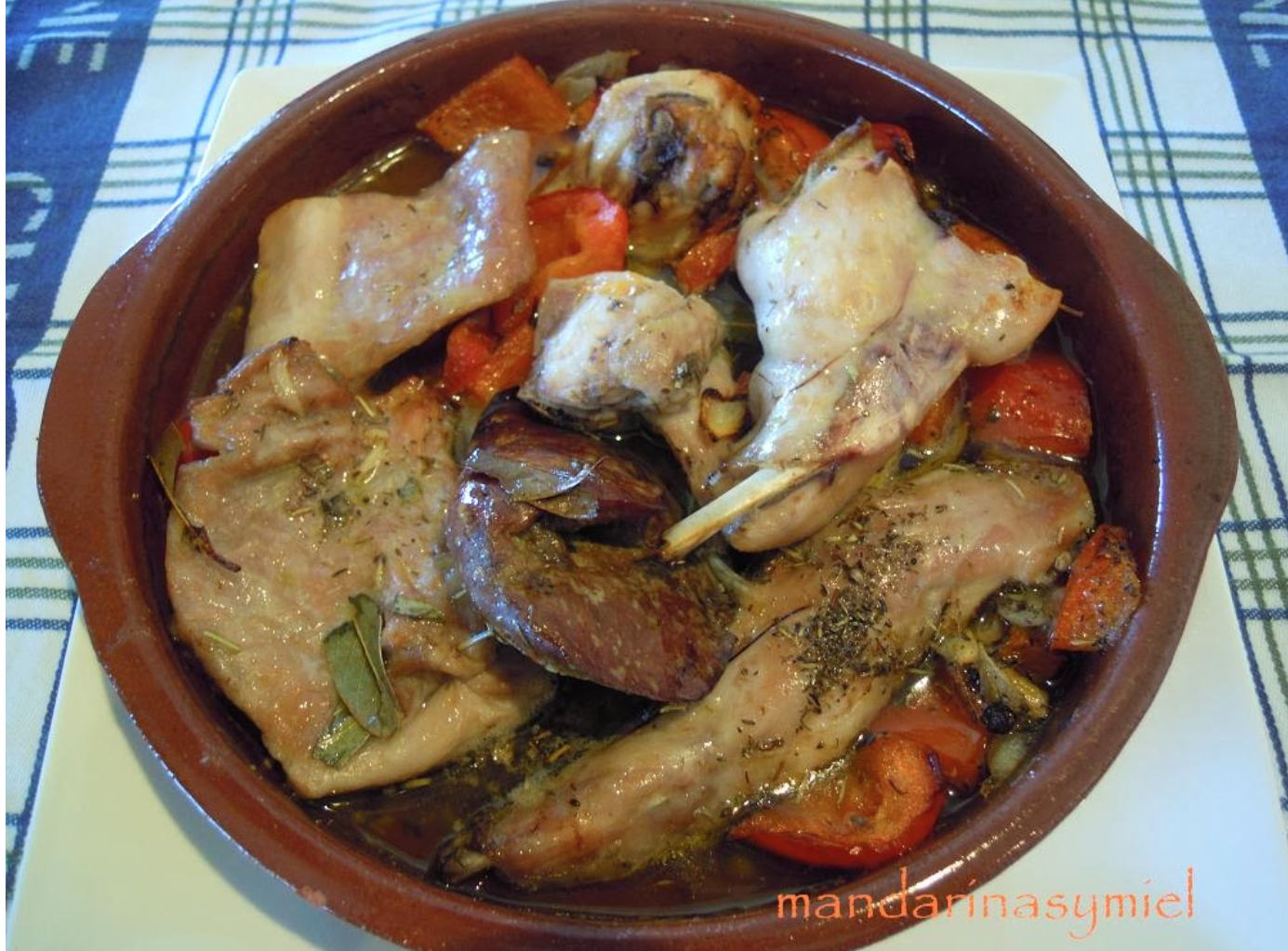 Conejo al horno con verdurass