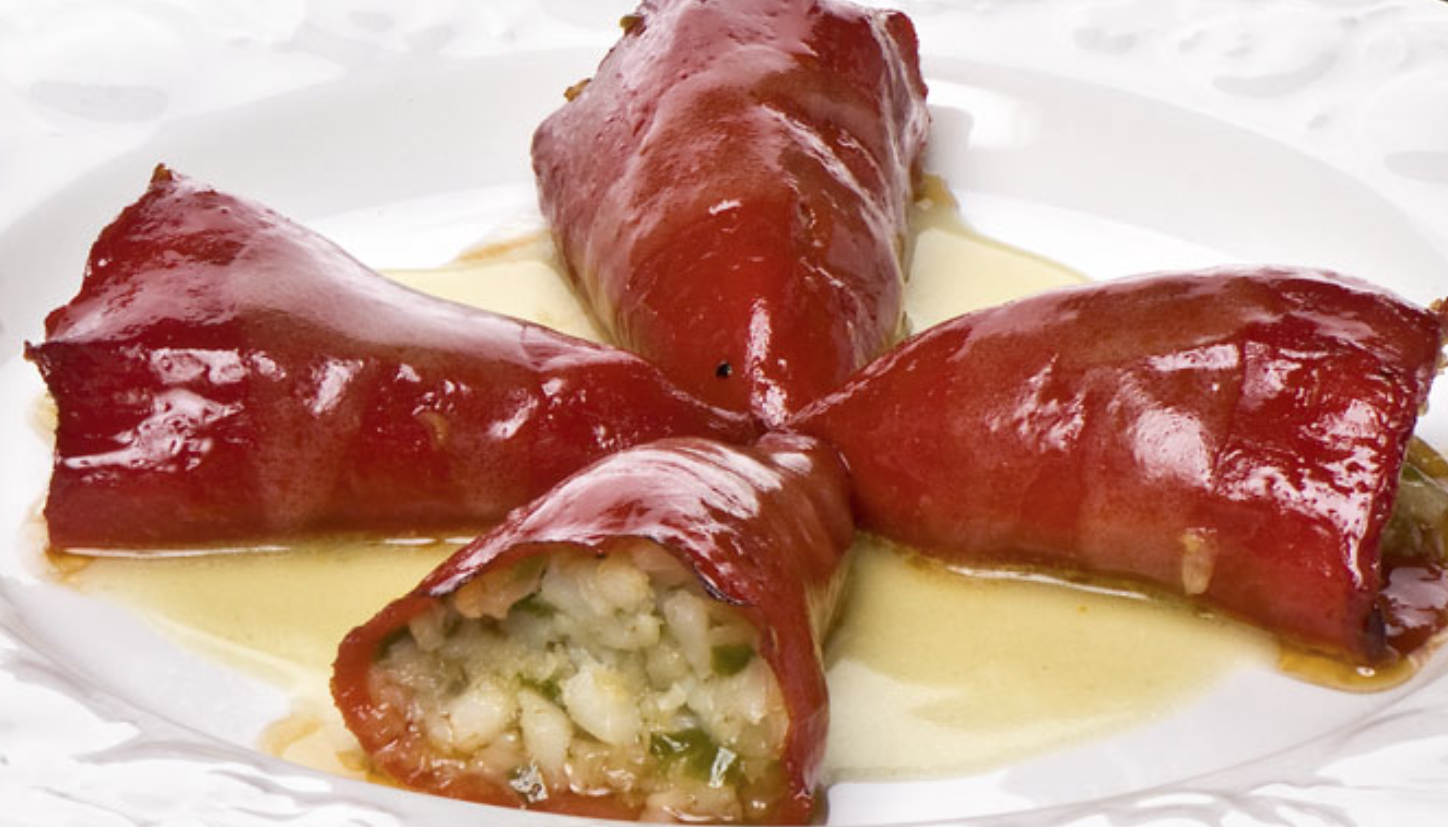 Pimientos de piquillo rellenos de bacalao