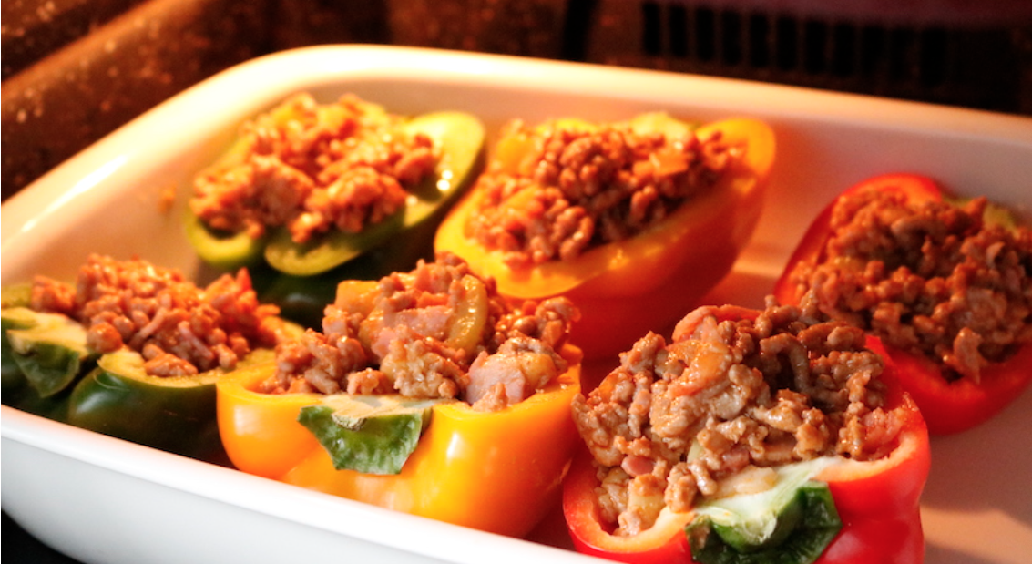 Pimientos Rellenos de Carne al Horno