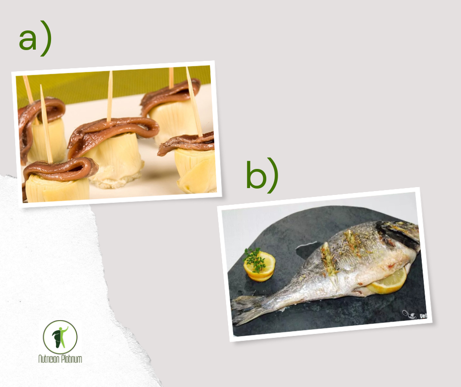 ALCACHOFAS CON ANCHOAS Y DORADA AL LIMÓN