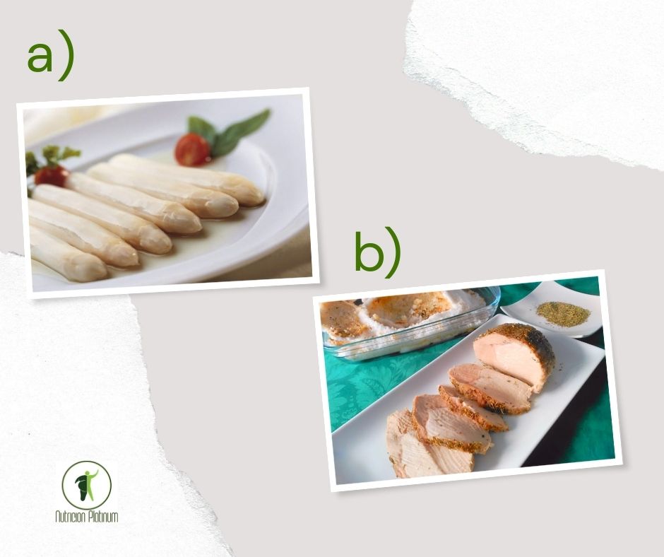 ESPÁRRAGOS BLANCOS ACOMPAÑADOS DE LOMO A LA SAL