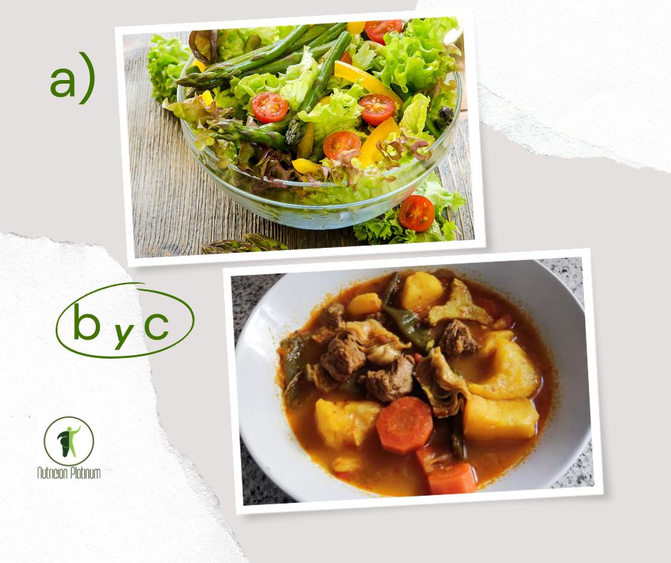 ensalada verde de pepino y espárragos con Guisillo almeriense