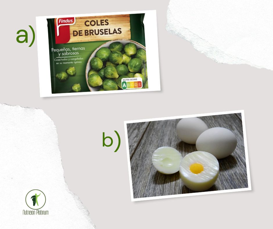 Coles de bruselas con huevos duros.