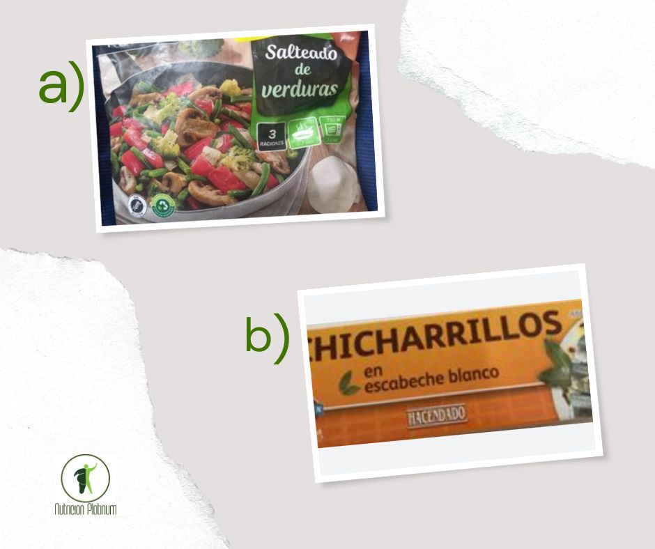 Salteado de verduras con chicharrillos en conserva.