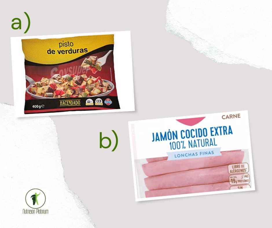 Pisto de verduras con jamón cocido extra.