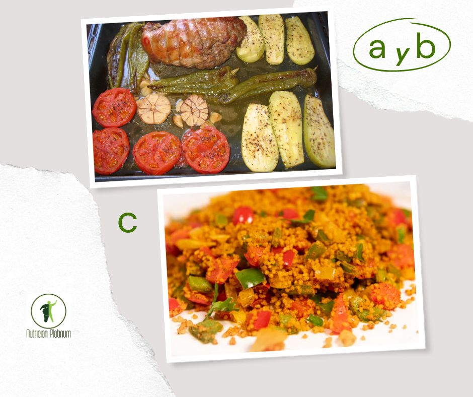 Pierna de cordero deshuesada al horno con verdura y cuscus con curcuma y canela