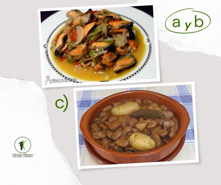 Mejillones con pimientos  y Mechirones .